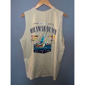 Alvin's Island Miramar Beach Sailing Club Muscle Tee Tan Mens Size M Destin FL